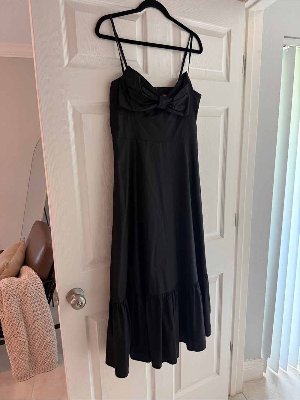 THML Black Midi Dress with Bow Detail